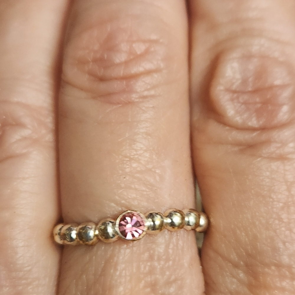 Sterling silver ring with pink tourmaline stone